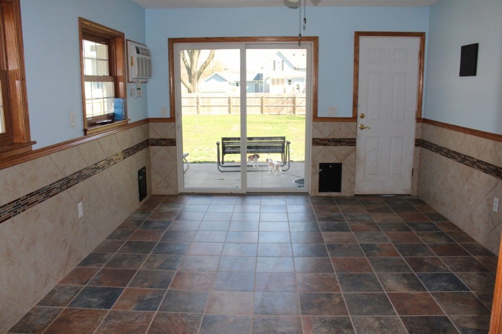 Puppy Playroom with Tile and Patio Door